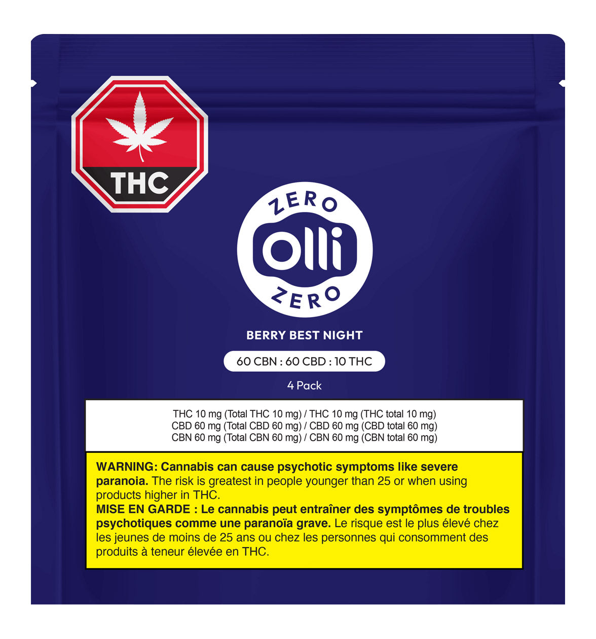 Olli Zero – Berry Best Night CBN: CBD: THC
