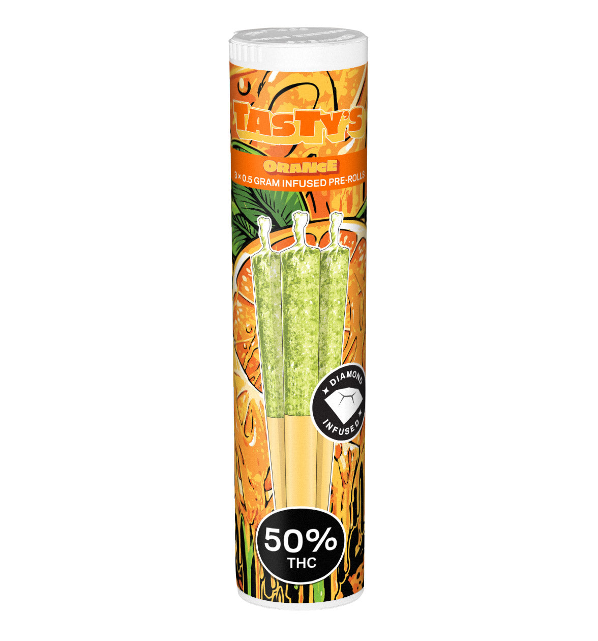 Orange Diamond Infused Pre-Rolls?by TASTY’S